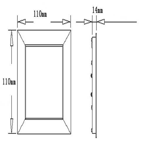 7W Cuadrado  panel de  LED (110*110*14mm)