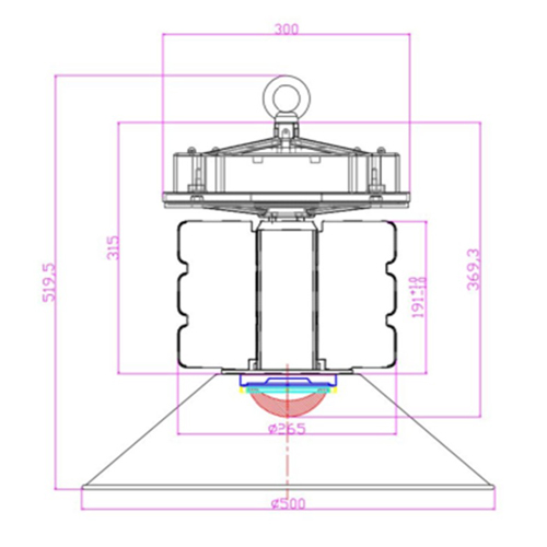 250W Campanas Industriales LED